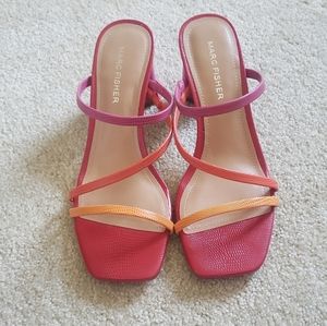 Marc Fisher Aliana strappy pink and orange sandal size 6.5M